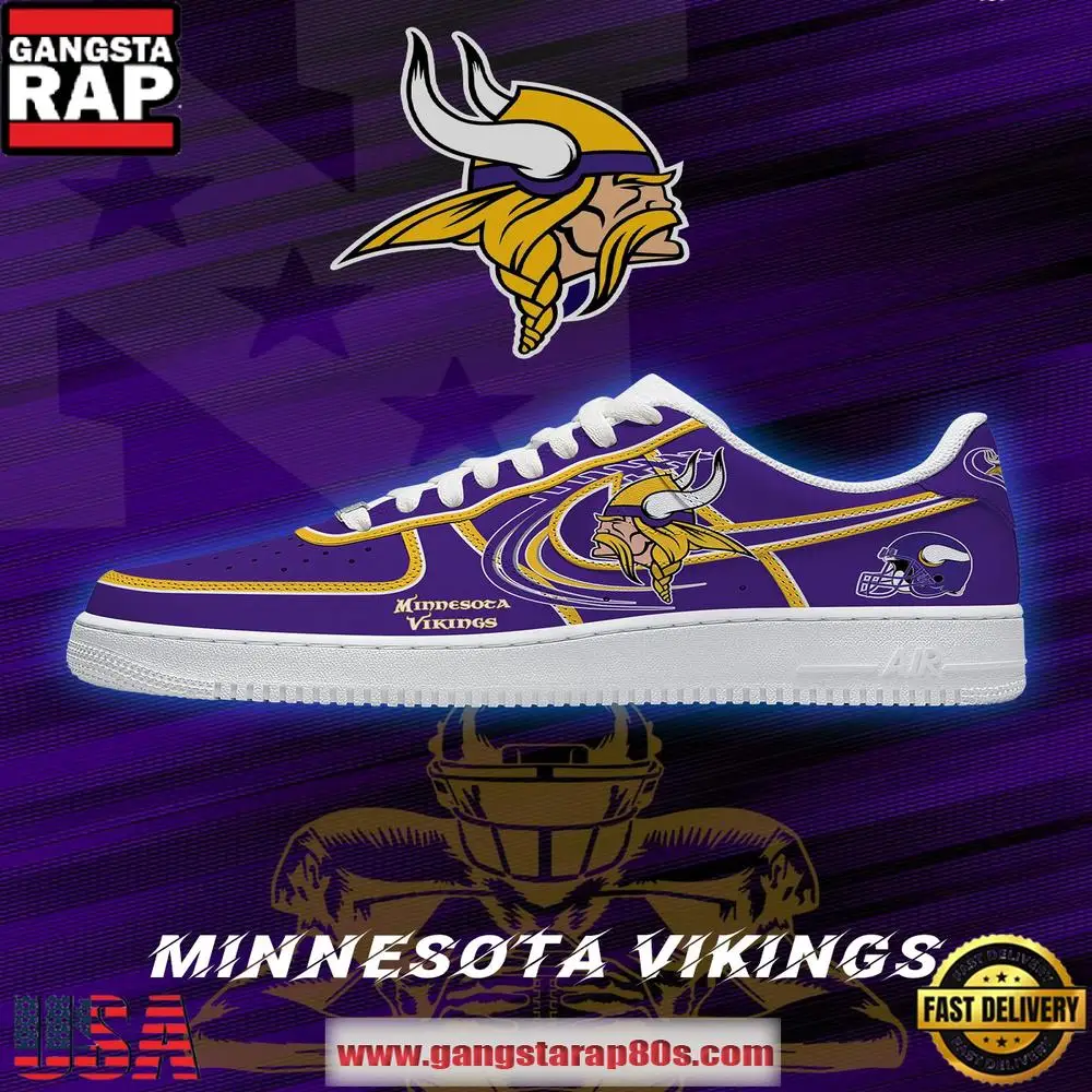 Minnesota Football NFL Team Logo Air Force 1 Sneakers Shoes Sneakers