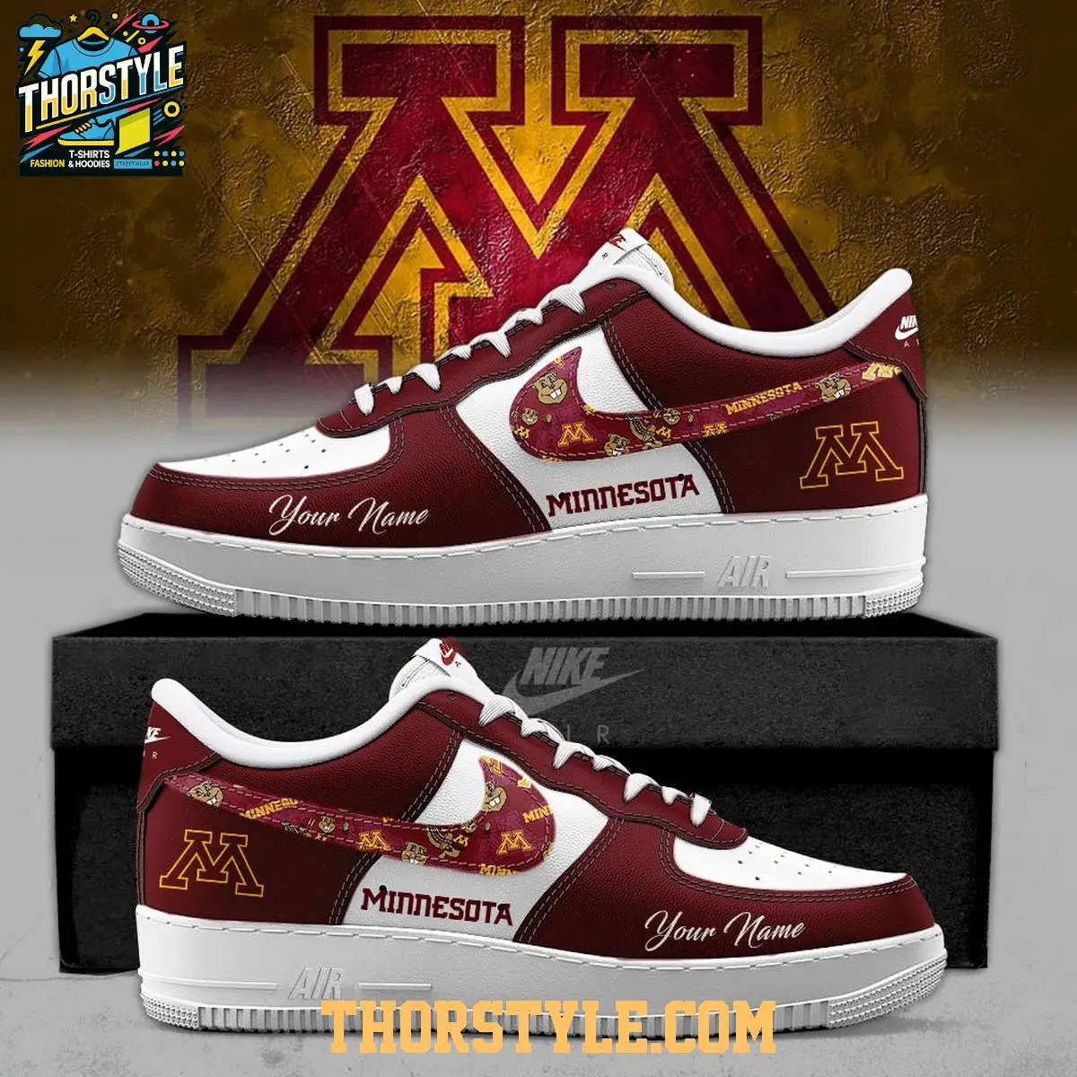 Minnesota Golden Gophers 2025 Freedom Campus Personalized Air Force 1 Shoes Minnesota Golden Gophers 2025 Freedom Campus Personalized Air Force 1 Shoes - Image 1