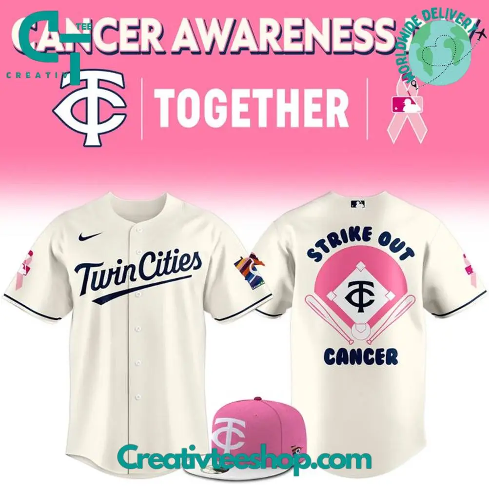Minnesota Twins Cancer Awareness Day Strike Out Cancer Baseball Jersey