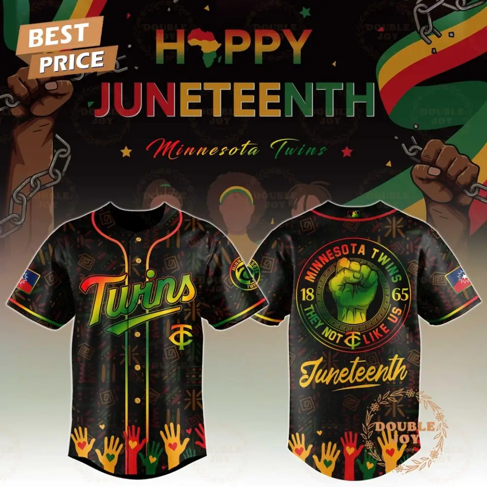 Minnesota Twins Happy Juneteenth They Not Like Us Limited Edition Baseball Jersey