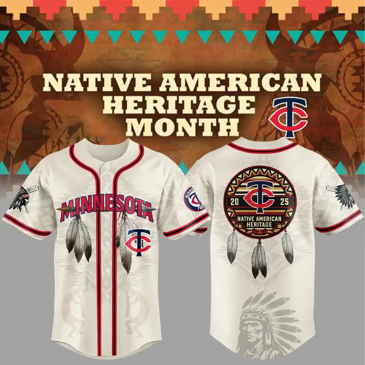Minnesota Twins Mlb X Usa National American Indian Heritage Month Custom Baseball Jersey