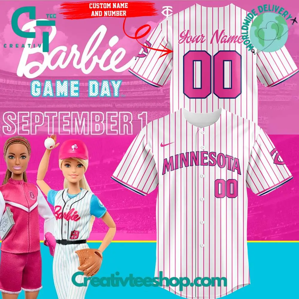 Minnesota Twins X Barbie Game Day Baseball Jersey