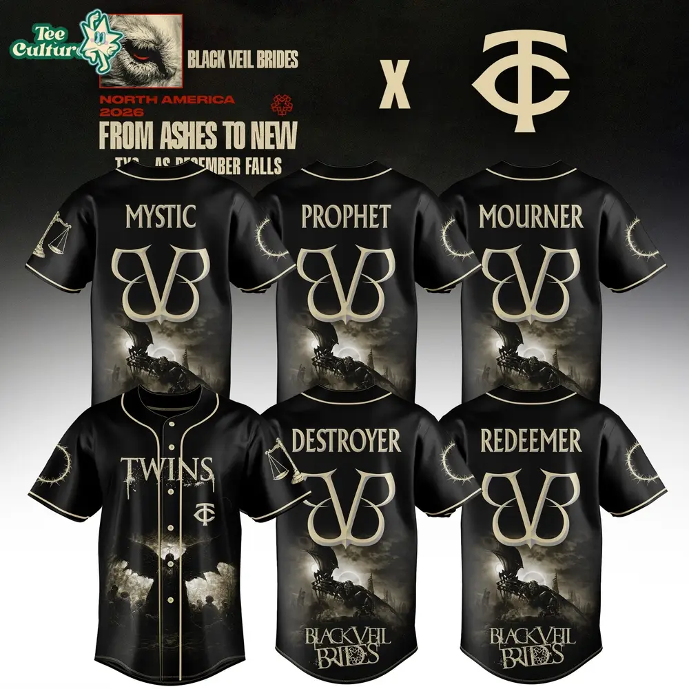 Minnesota Twins x Black Veil Brides “From Ashes To New” Tour Baseball Jersey