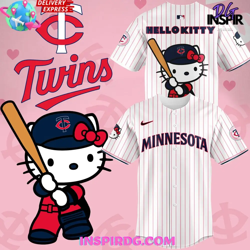 Minnesota Twins X Hello Kitty 2024 Stripe Baseball Jersey