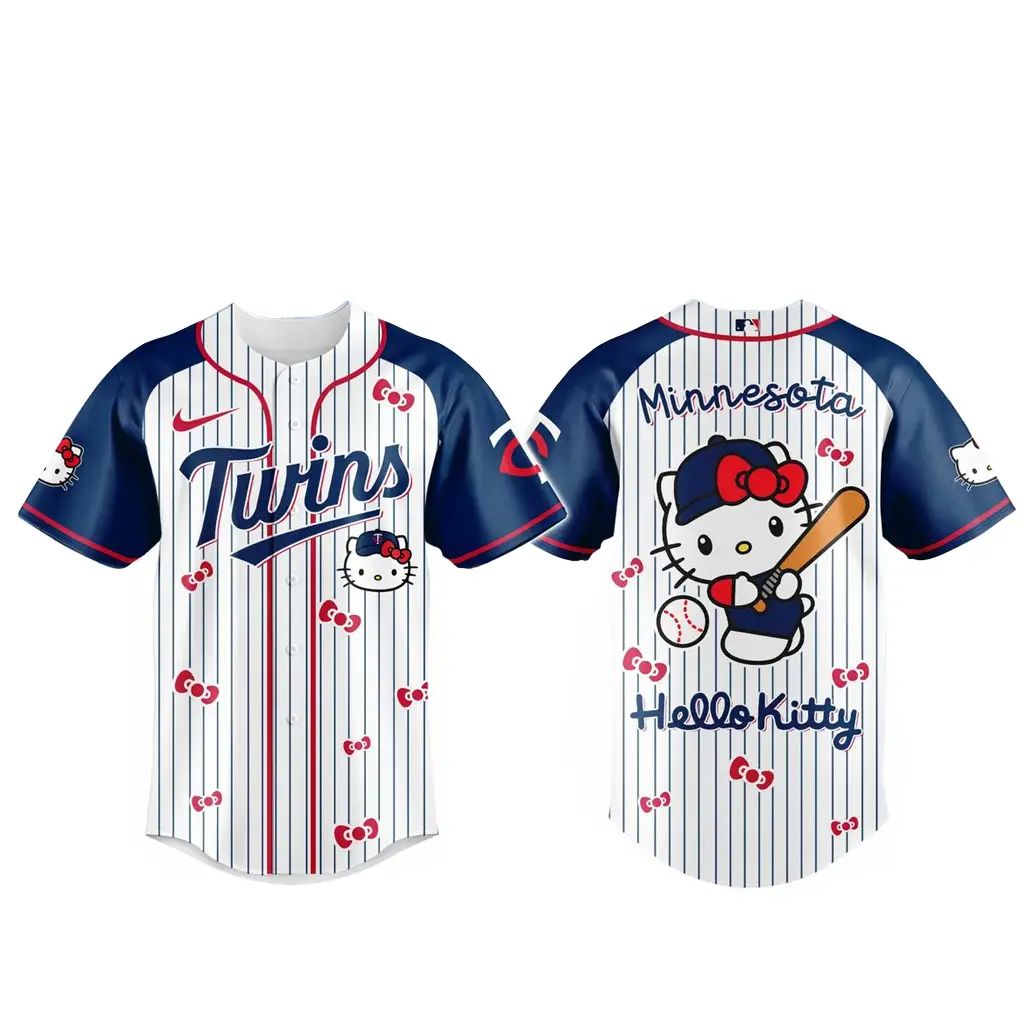 Minnesota Twins x Hello Kitty 2026 And Sanrio World Baseball Jersey - Tazila
