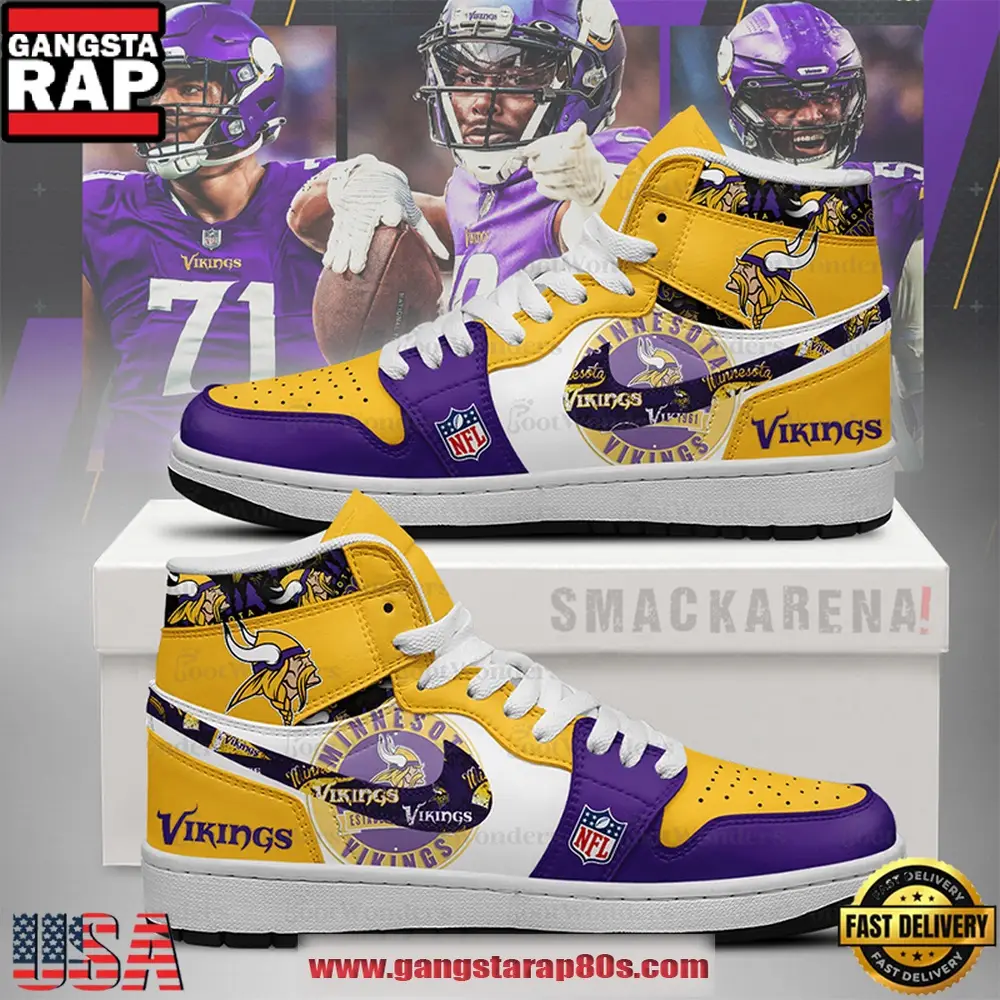 Minnesota Viking Trending Football Sneakers NFL Air Jordan 1 Shoes