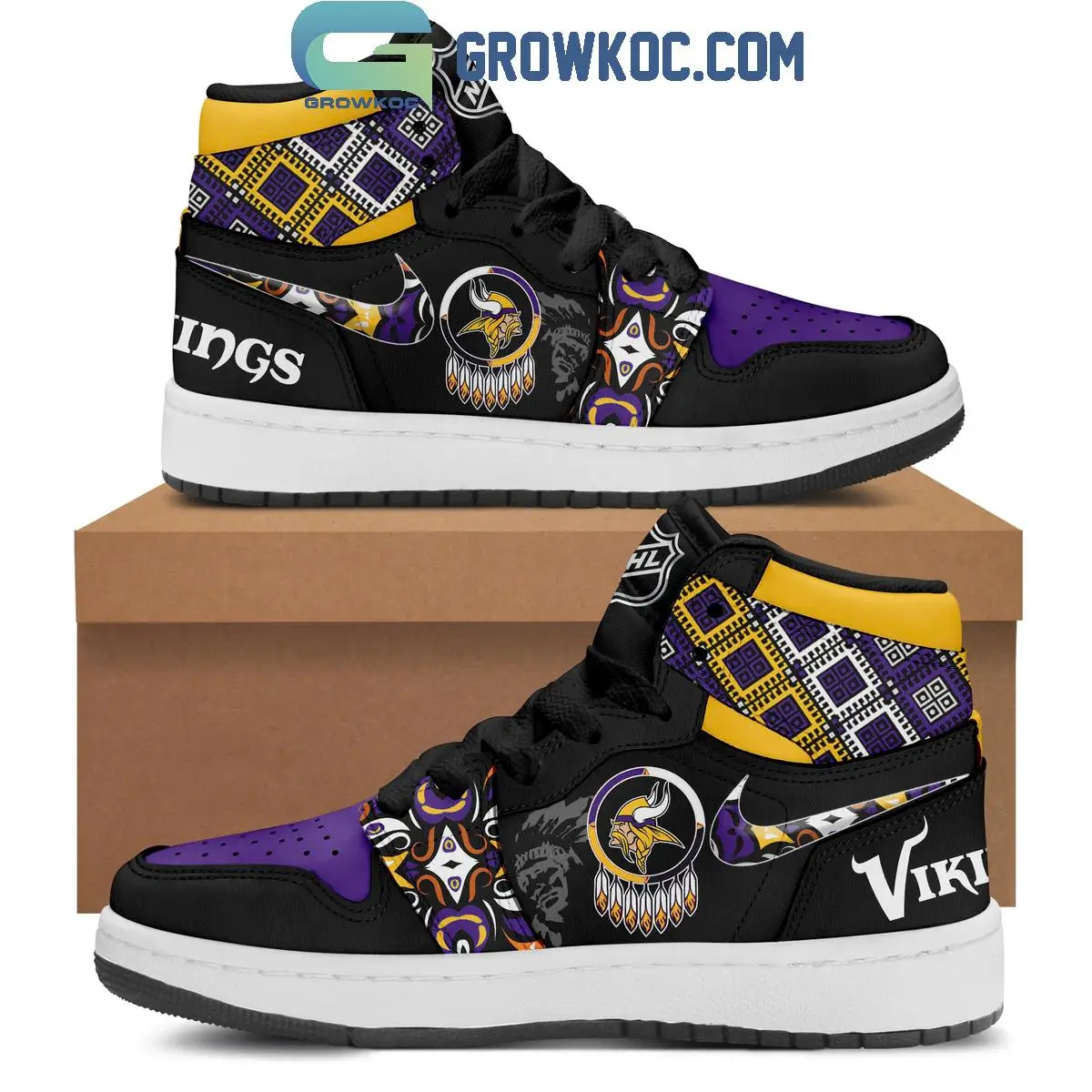 Minnesota Vikings 2024 Native American Heritage Month Air Jordan 1 Shoes