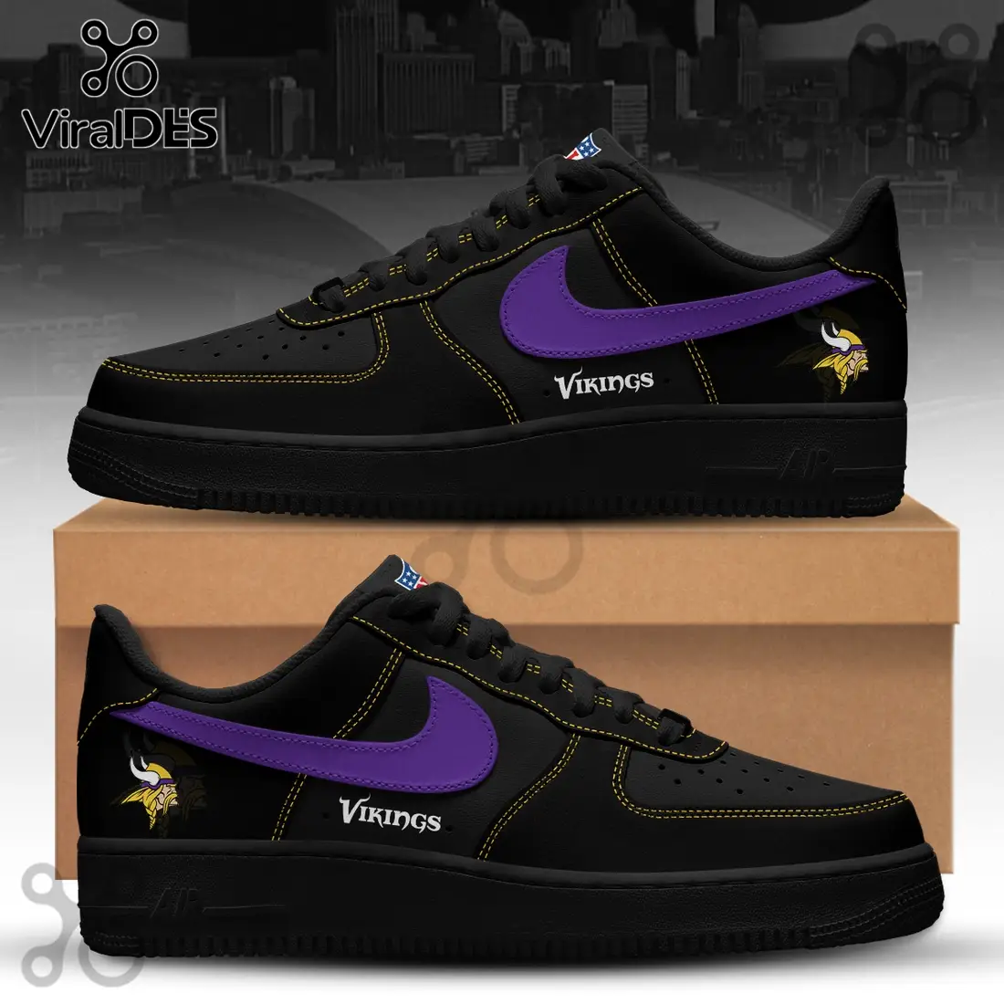 Minnesota Vikings Blackout Nike Air Force 1