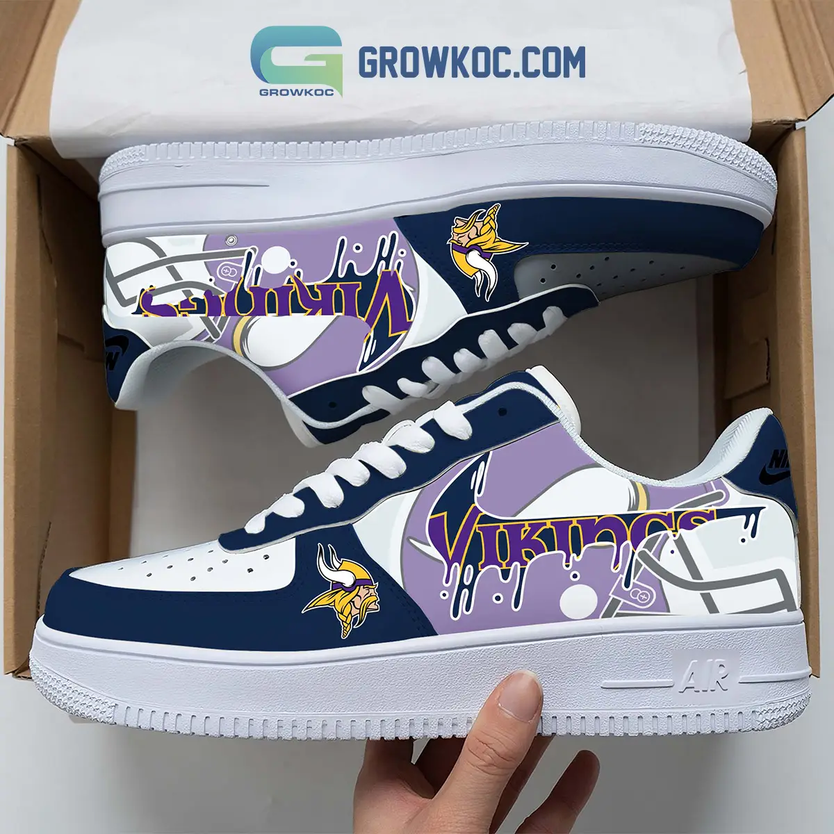 Minnesota Vikings Team Logo Fan Air Force 1 Shoes