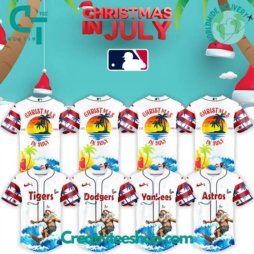 Mlb All Teams X Christmas July Santa Surfing Special Baseball Jersey