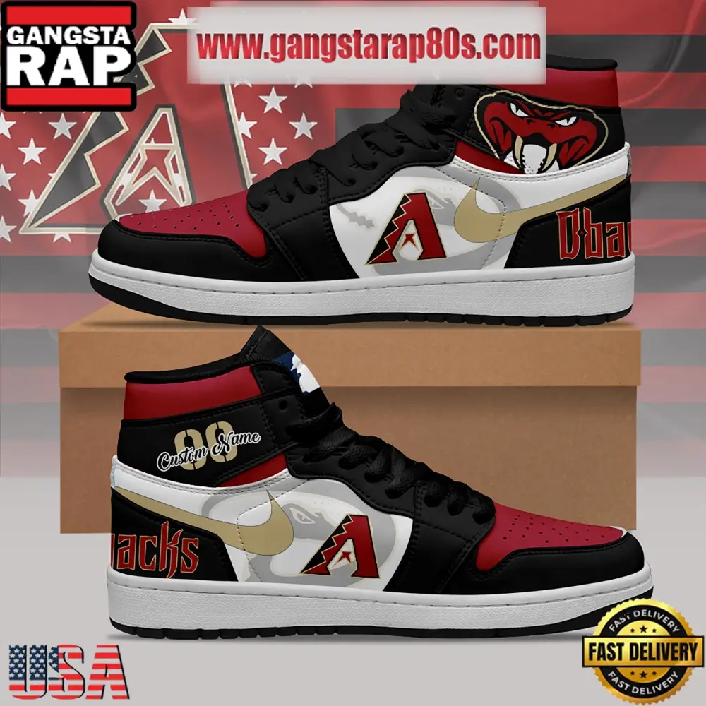 MLB Arizona Diamondbacks Unique Design Custom Name Air Jordan 1 Shoes Running Sneakers MLB Arizona Diamondbacks Unique Design Custom Name Air Jordan 1 Shoes Running Sneakers - Image 1