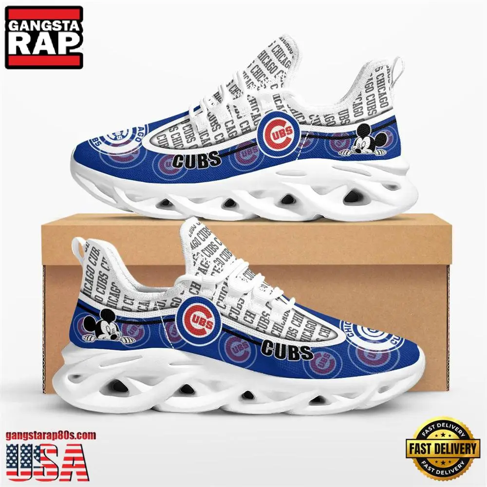 MLB Chicago Cubs Mickey Mouse New Design Max Soul Shoes Running Sneakers