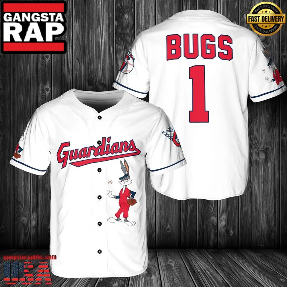 MLB Cleveland Guardians Bugs Bunny Baseball Jersey Shirt - MLB Fan Gifts MLB Cleveland Guardians Bugs Bunny Baseball Jersey Shirt - MLB Fan Gifts - Image 1