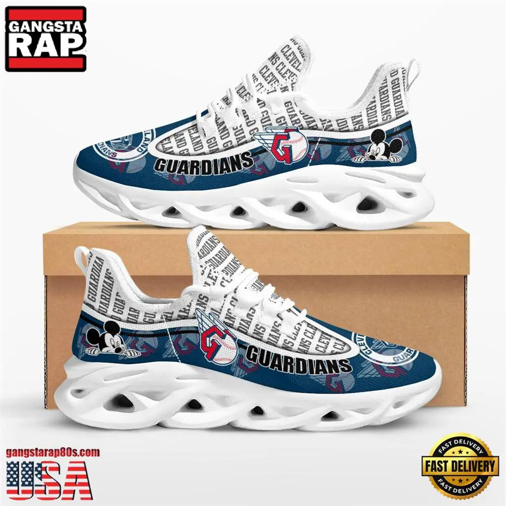 MLB Cleveland Guardians Mickey Mouse New Design Max Soul Shoes Running Sneakers
