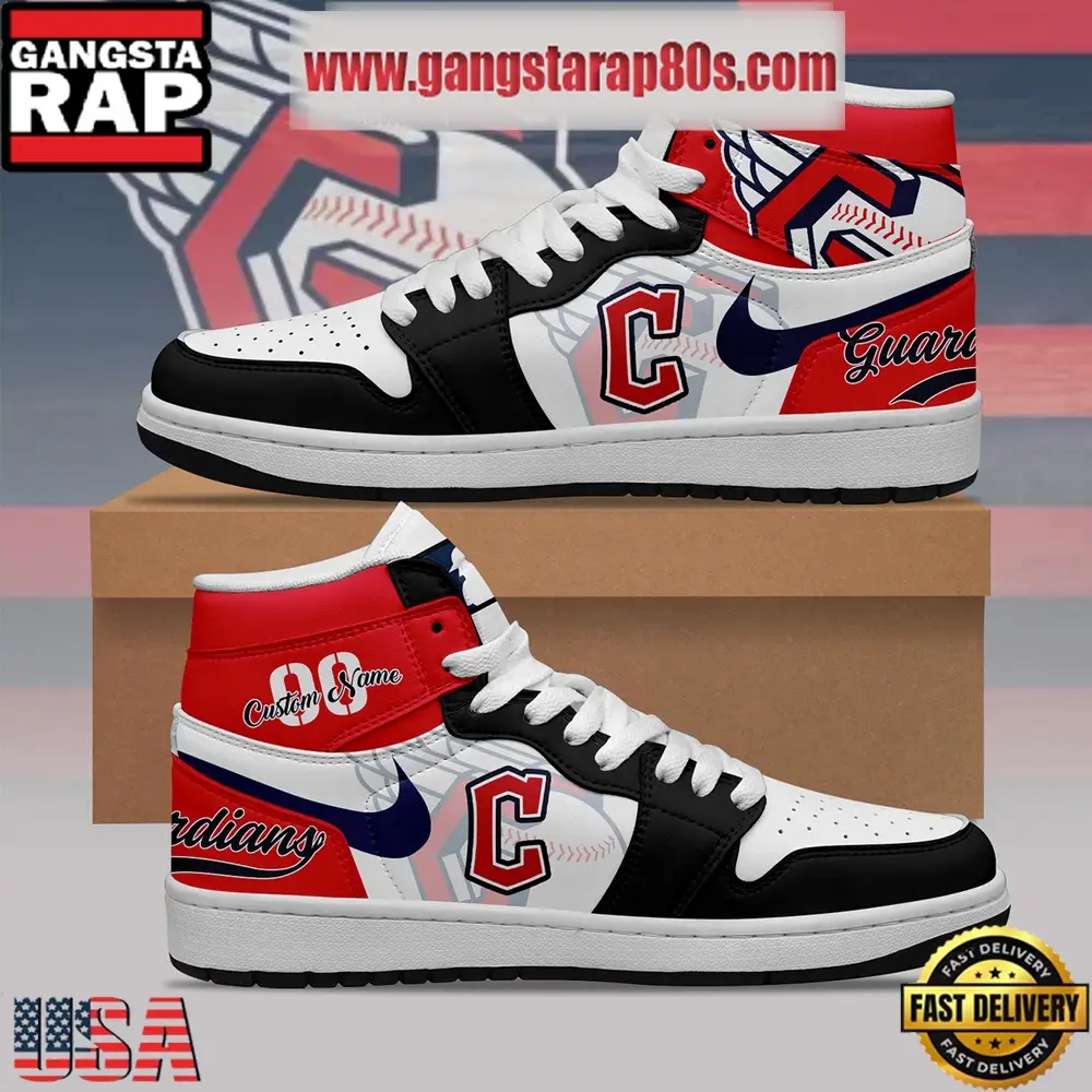 MLB Cleveland Guardians Unique Design Custom Name Air Jordan 1 Shoes Running Sneakers