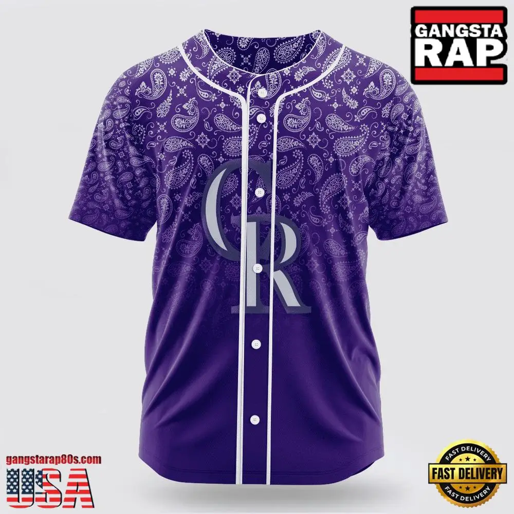MLB Colorado Rockies Paisley Pattern Baseball Jersey