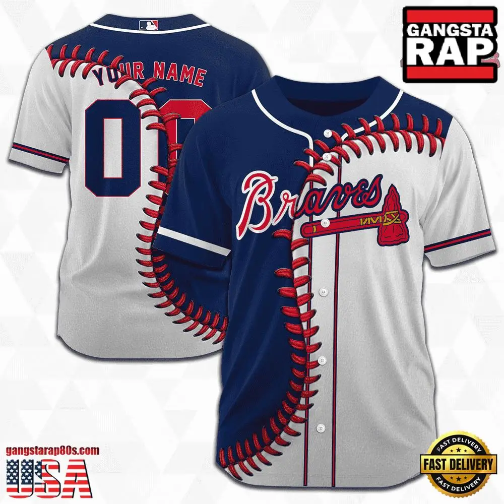 MLB Custom Name Number Atlanta Braves Baseball Jersey