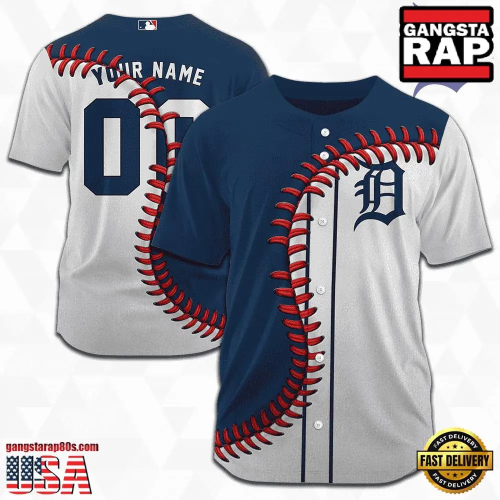 MLB Custom Name Number Detroit Tigers Baseball Jersey