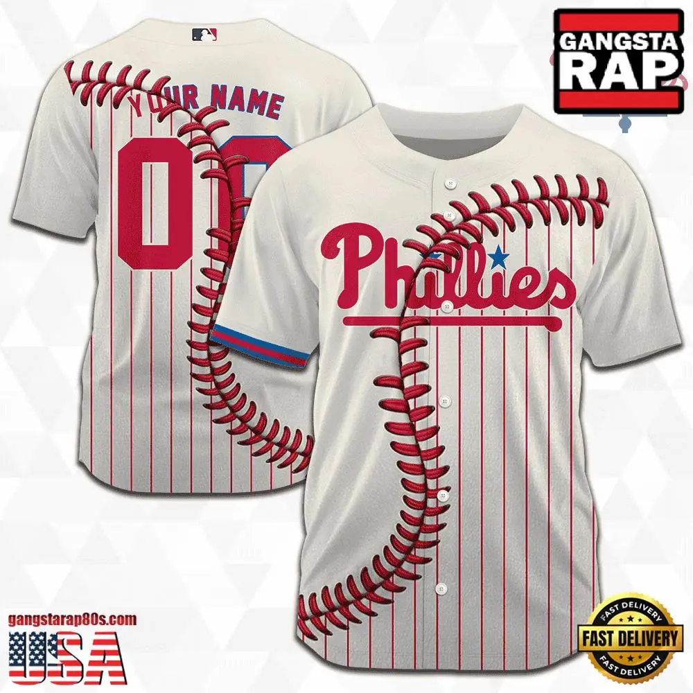MLB Custom Name Number Philadelphia Phillies Baseball Jersey
