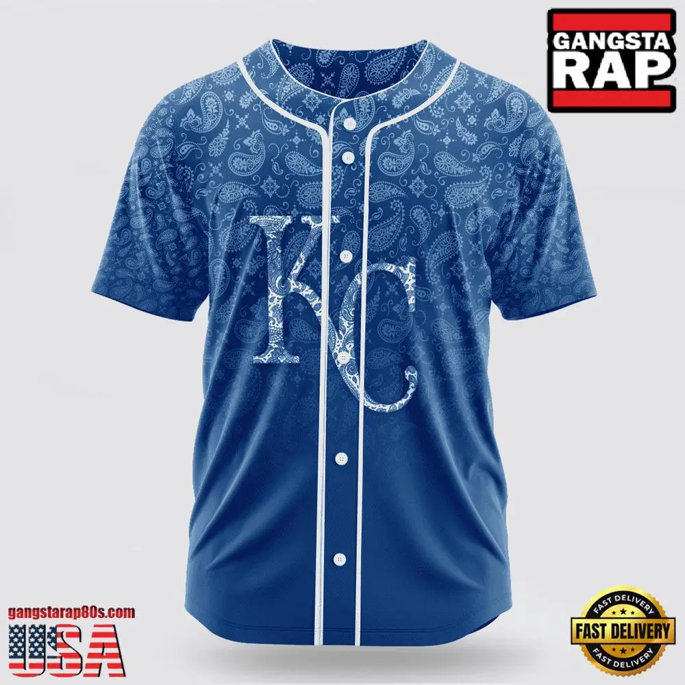 MLB Kansas City Royals Paisley Pattern Baseball Jersey