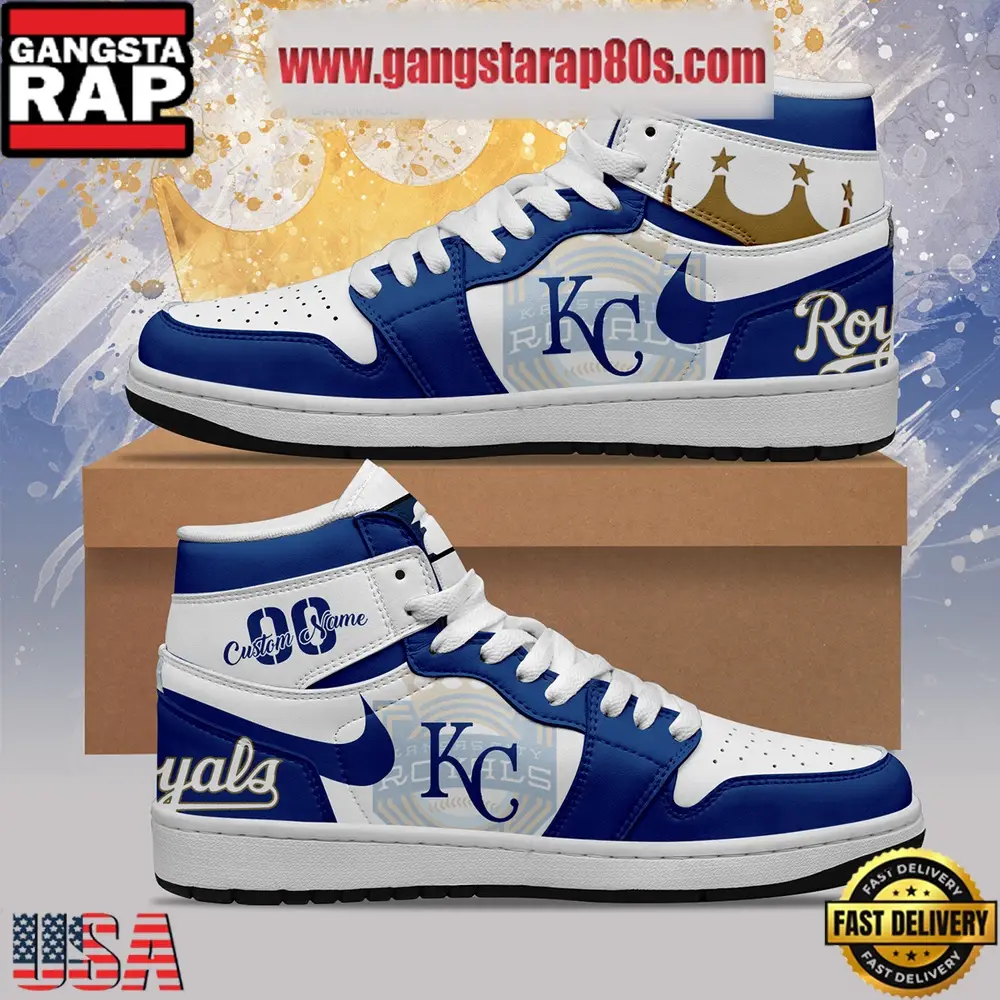 MLB Kansas City Royals Unique Design Custom Name Air Jordan 1 Shoes Running Sneakers