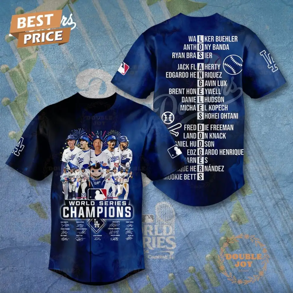 Mlb La Dodgers World Series 2024 Champions Baseball Jersey