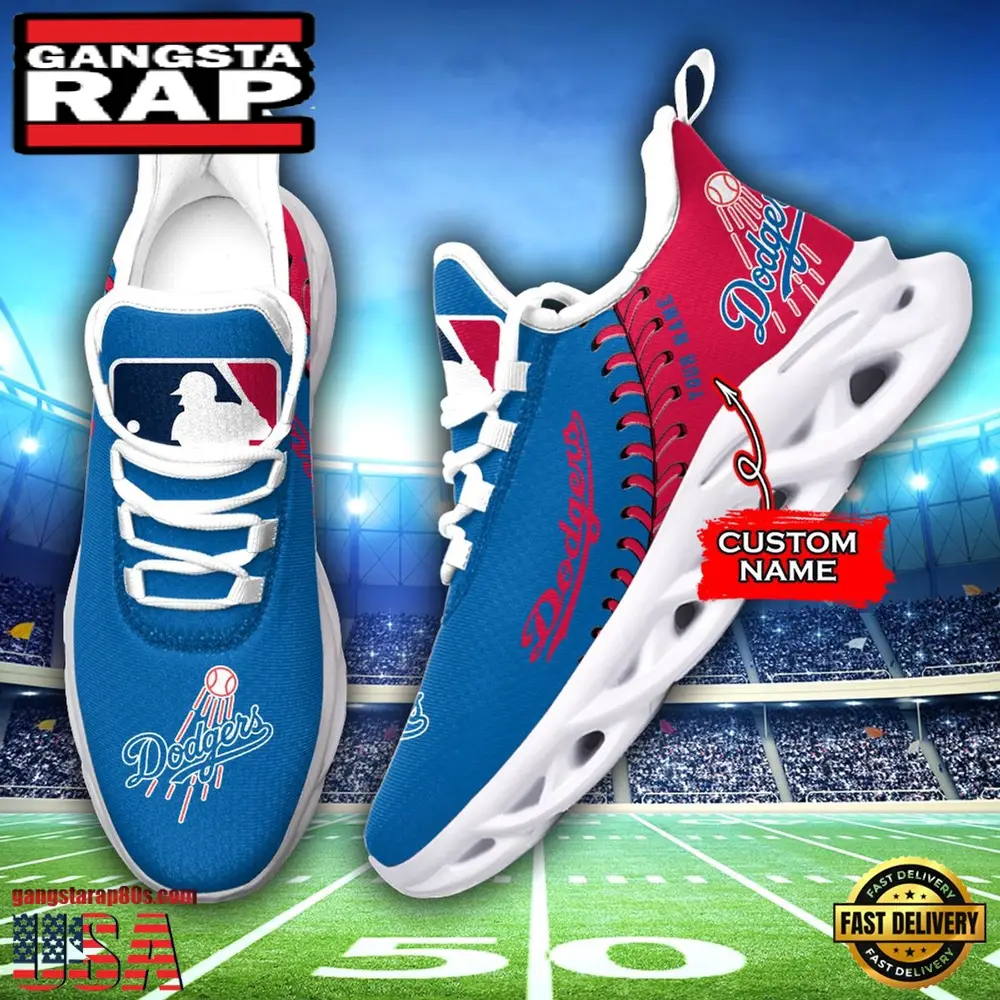 MLB Los Angeles Dodgers Unique Design Custom Name Max Soul Shoes Running Sneakers MLB Los Angeles Dodgers Unique Design Custom Name Max Soul Shoes Running Sneakers - Image 1