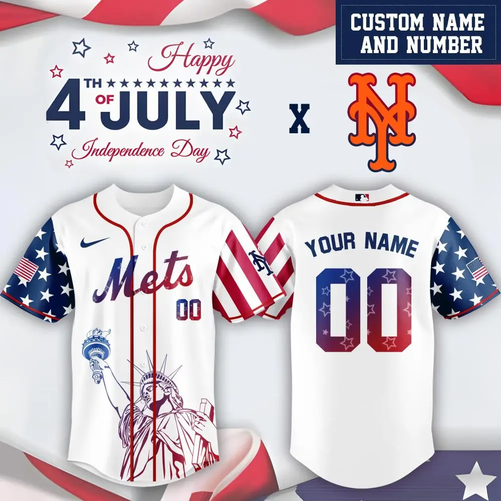 Mlb New York Mets Special Independence Day Limited Edition Custom Baseball Jersey