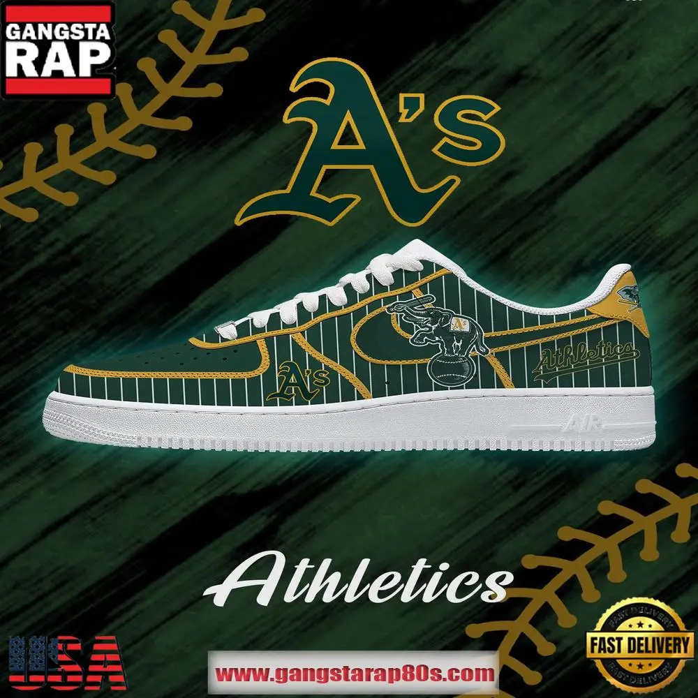 MLB Oakland Athleties Baseball Special Edition AF1 Shoes Running Sneakers MLB Oakland Athleties Baseball Special Edition AF1 Shoes Running Sneakers - Image 1