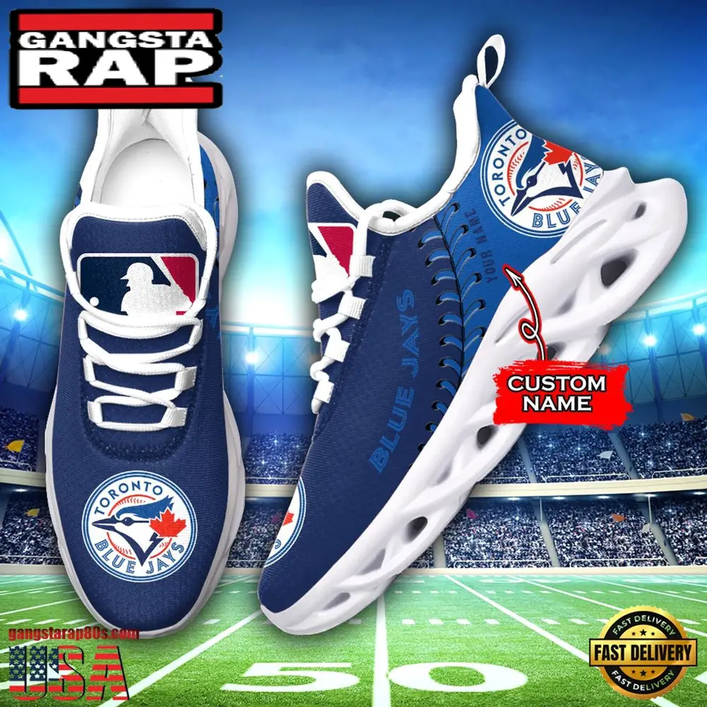 MLB oronto Blue Jays Unique Design Custom Name Max Soul Shoes Running Sneakers MLB oronto Blue Jays Unique Design Custom Name Max Soul Shoes Running Sneakers - Image 1