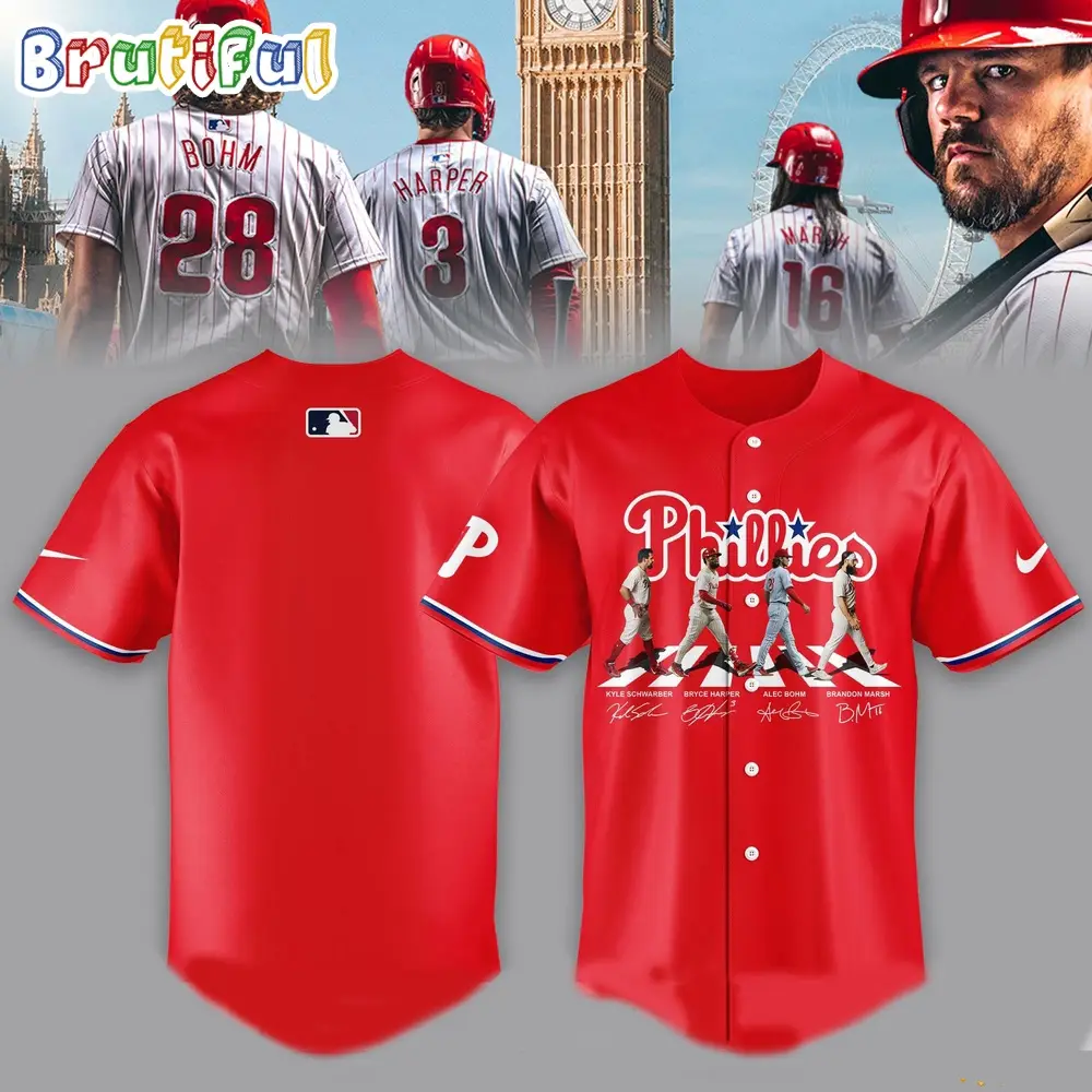 MLB Philadelphia Go On The Road Baseball Jersey, Phillies Philadelphia Phillies London Series Jersey Shirt