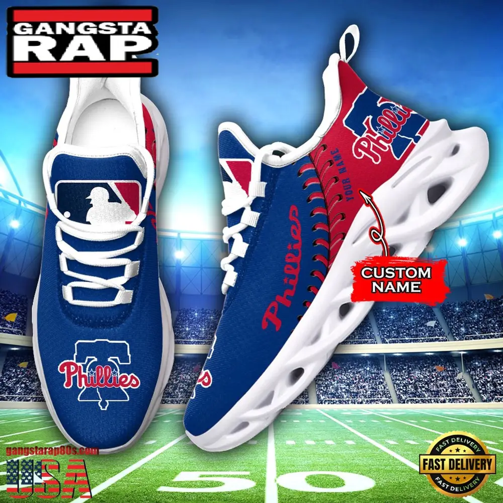 MLB Philadelphia Phillies Unique Design Custom Name Max Soul Shoes Running Sneakers MLB Philadelphia Phillies Unique Design Custom Name Max Soul Shoes Running Sneakers - Image 1