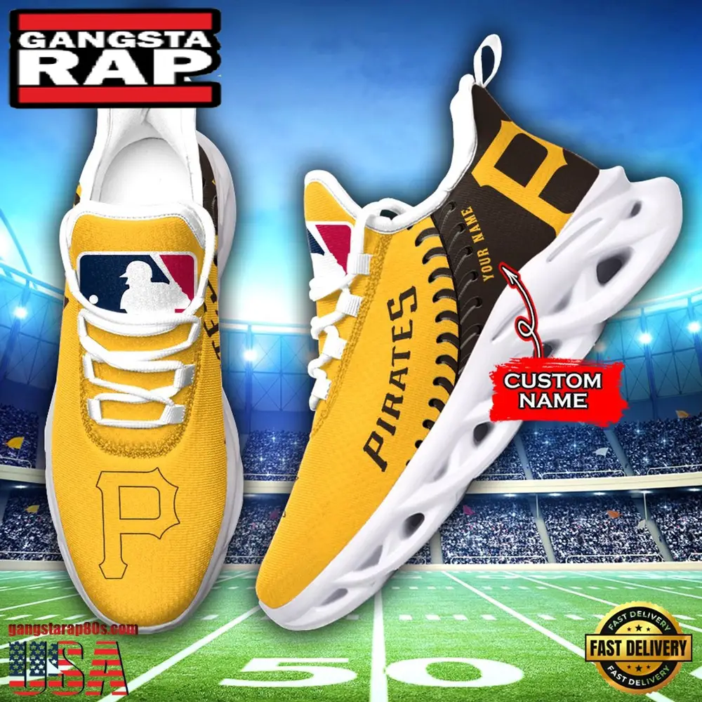 MLB Pittsburgh Pirates Unique Design Custom Name Max Soul Shoes Running Sneakers MLB Pittsburgh Pirates Unique Design Custom Name Max Soul Shoes Running Sneakers - Image 1