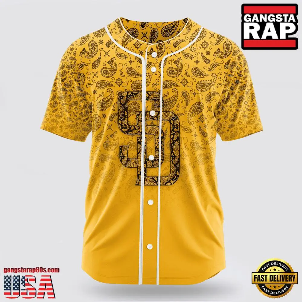 MLB San Diego Padres Paisley Pattern Baseball Jersey