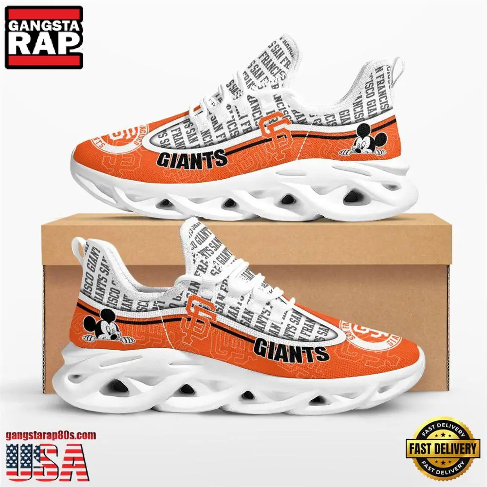 MLB San Francisco Giants Mickey Mouse New Design Max Soul Shoes Running Sneakers MLB San Francisco Giants Mickey Mouse New Design Max Soul Shoes Running Sneakers - Image 1