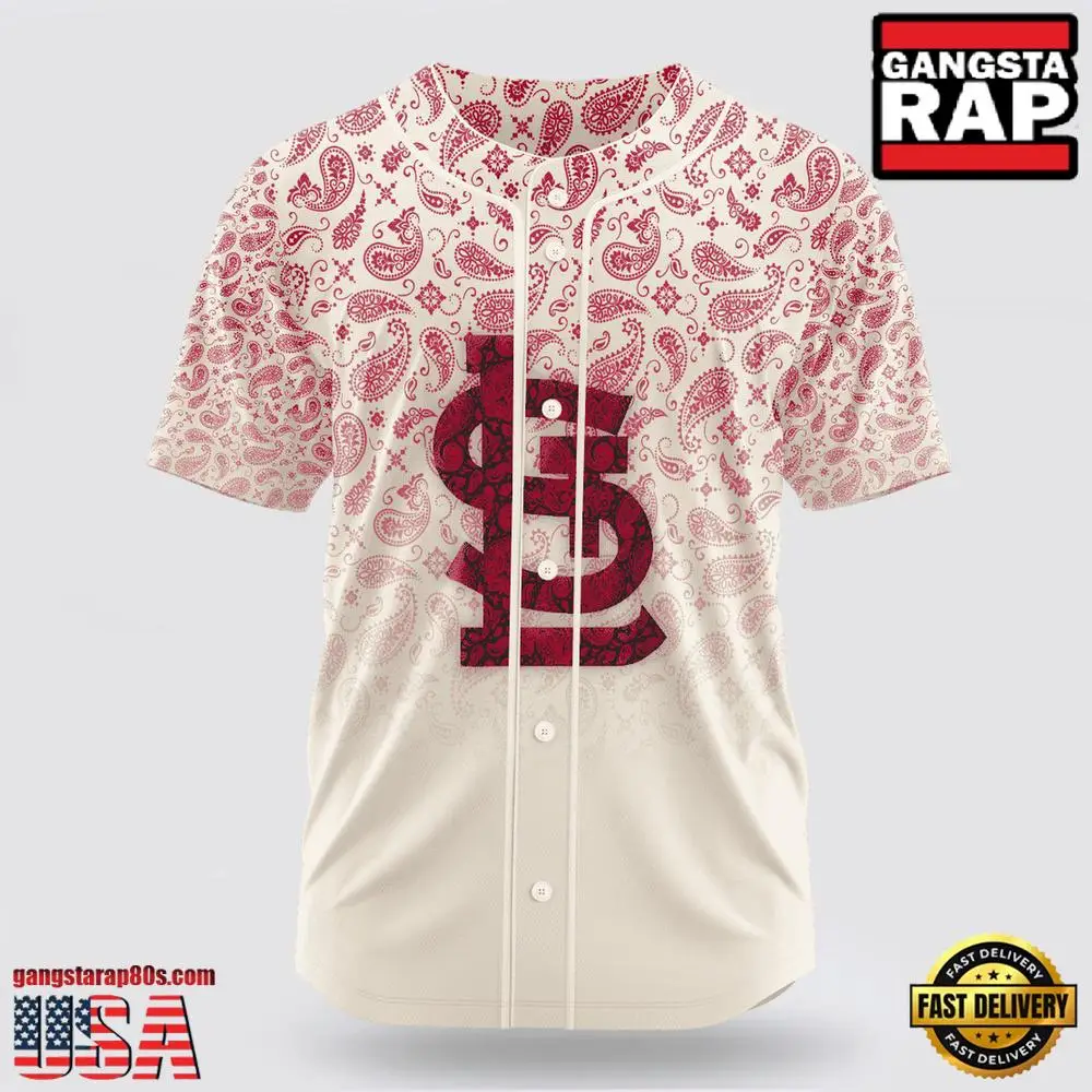 MLB St Louis Cardinals Paisley Pattern Baseball Jersey