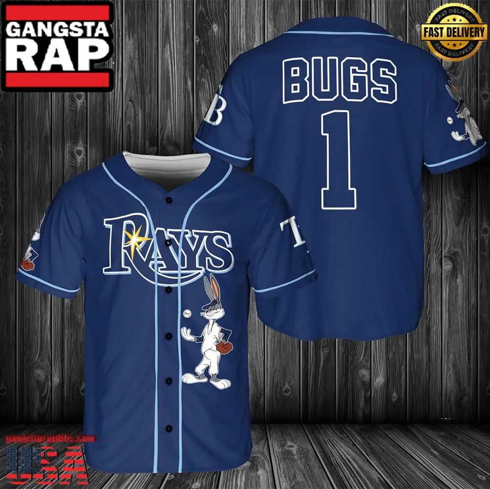 MLB Tampa Bay Rays Bugs Bunny Baseball Jersey Shirt - MLB Fan Gifts