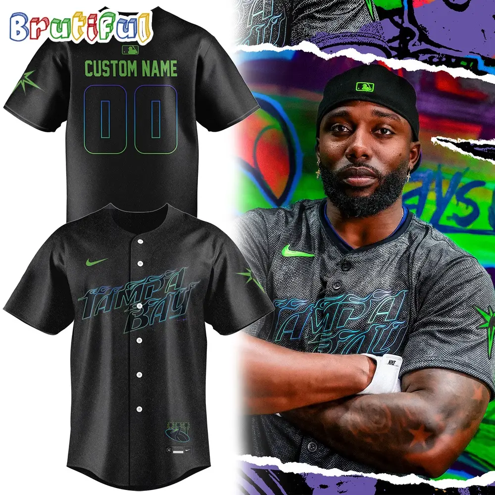 MLB Tampa Bay Rays Charcoal 2024 City Connect Baseball Jersey