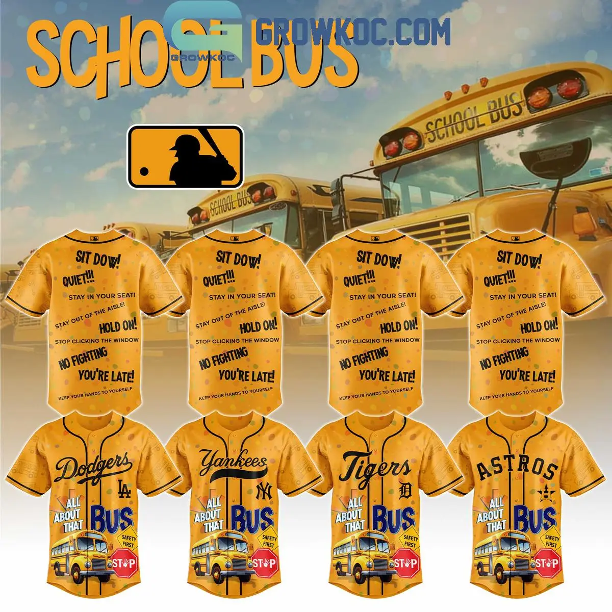MLB x Back To School 2025 Yellow Baseball Jersey MLB x Back To School 2025 Yellow Baseball Jersey - Image 1