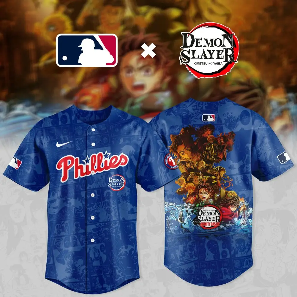 Mlb X Demon Slayer Phillies Jersey – Limited Edition Anime Sports Gear