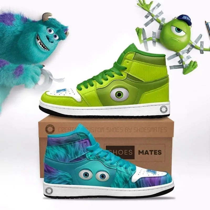 Monsters, Inc Air Jordan 1 High Top Shoes Monsters, Inc Air Jordan 1 High Top Shoes - Image 1