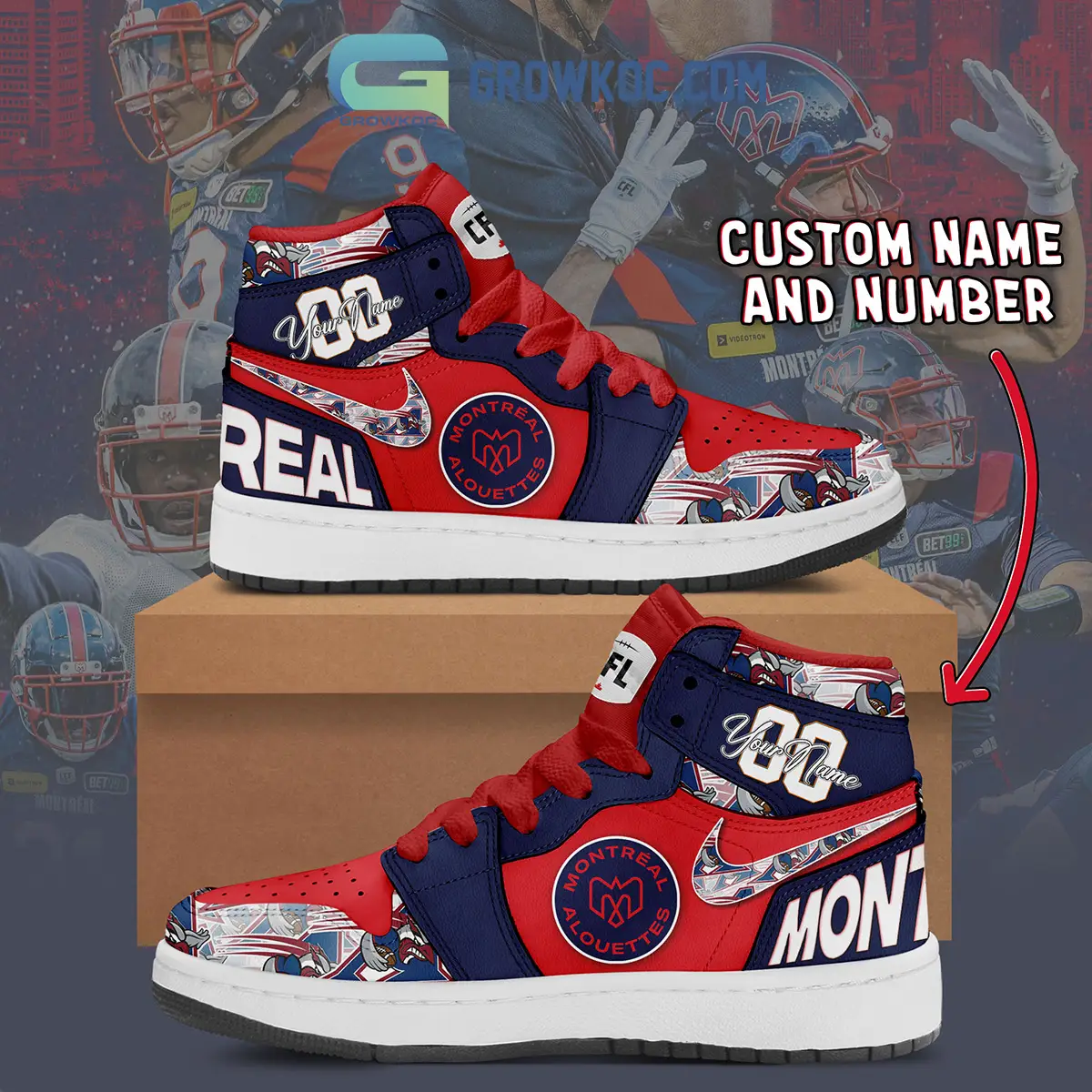 Montreal Alouettes Personalized Air Jordan 1 Shoes