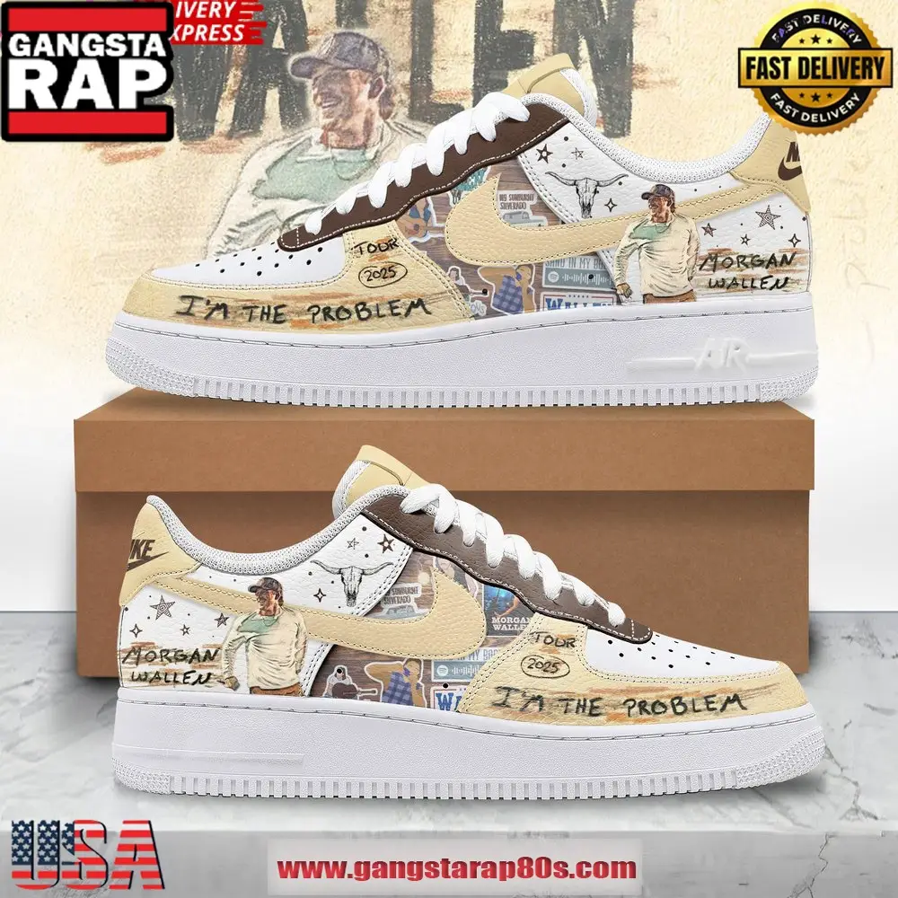 Morgan Wallen I'm The Problem Tour Air Force 1 Running Sneakers Shoes Morgan Wallen I'm The Problem Tour Air Force 1 Running Sneakers Shoes - Image 1