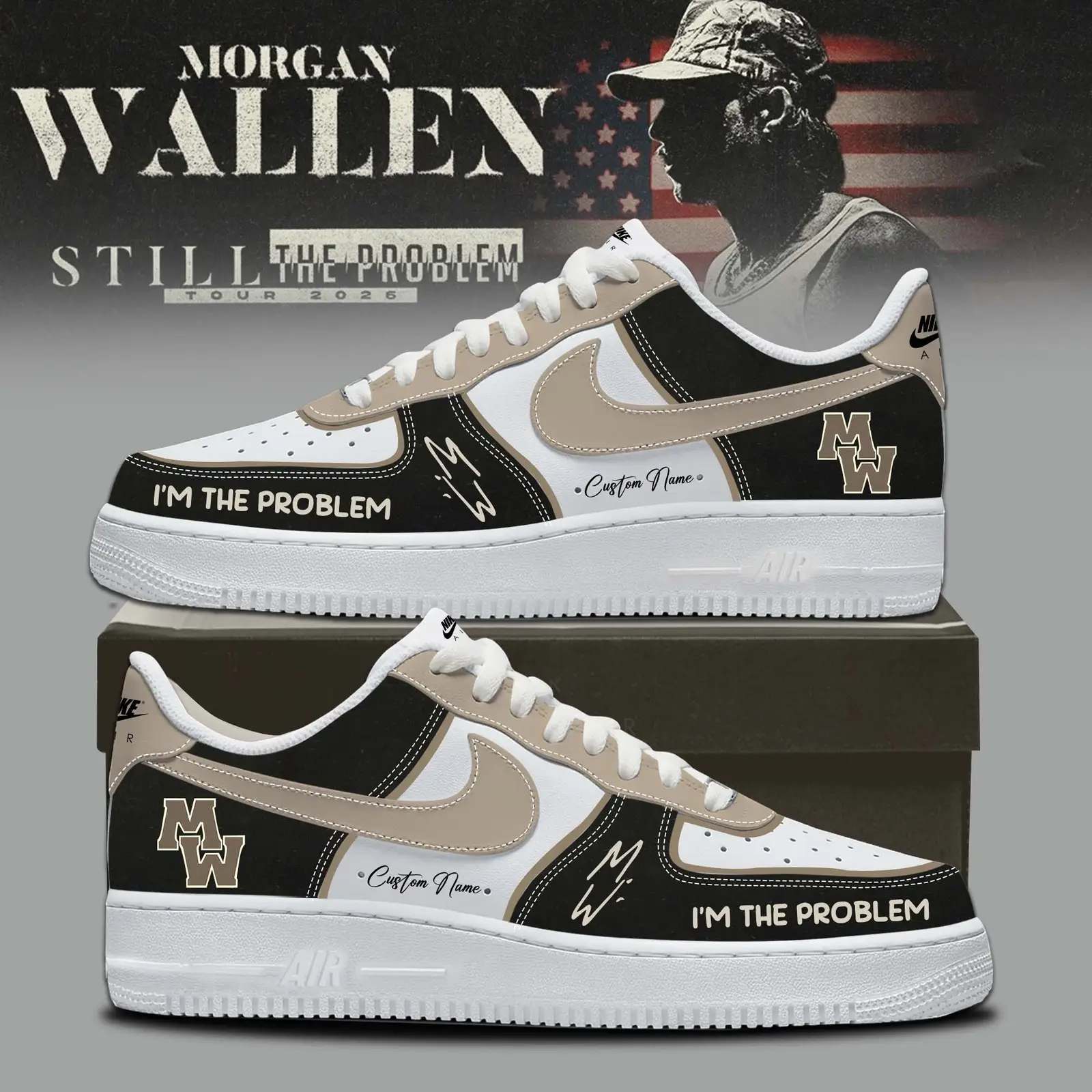 Morgan Wallen Still The Problem Tour Merch Morgan Wallen Air Force 1 Shoes Gifts For Boyfriend