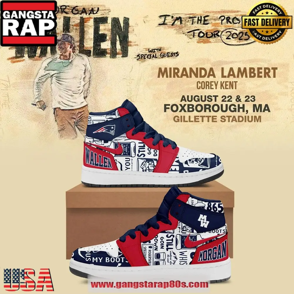 Morgan Wallen x New England Patriots Limited Edition Air Jordan 1 Sneakers Shoes