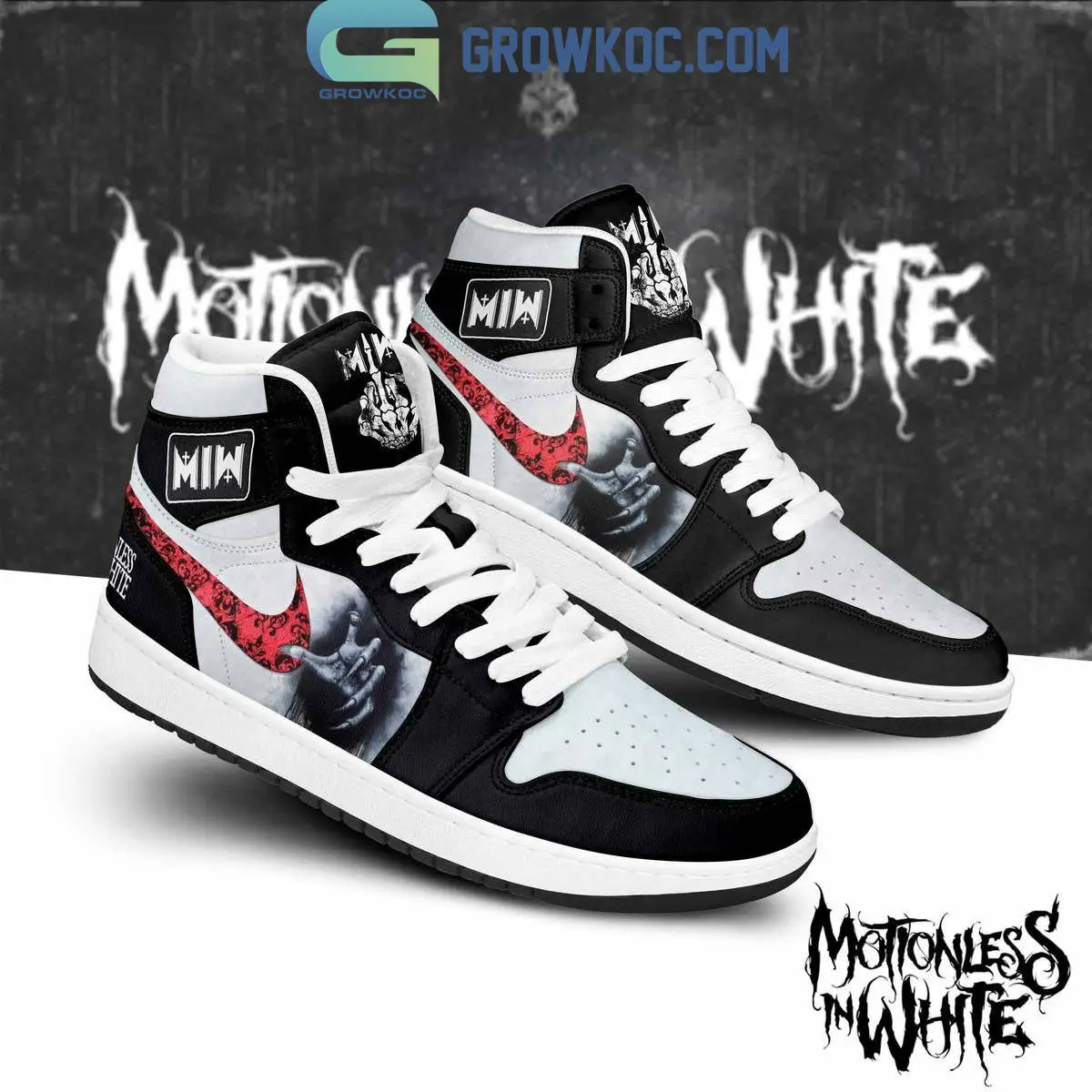 Motionless In White Eternally Yours Air Jordan 1 Shoes White Lace