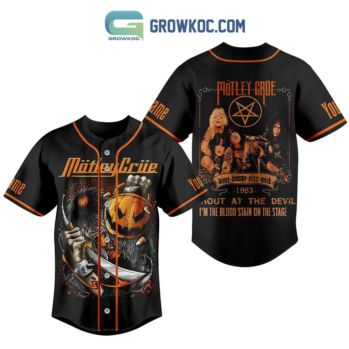 Motley Crue 1983 Shout At The Devil I'm The Blood Stain On The Stage Personalized Baseball Jersey