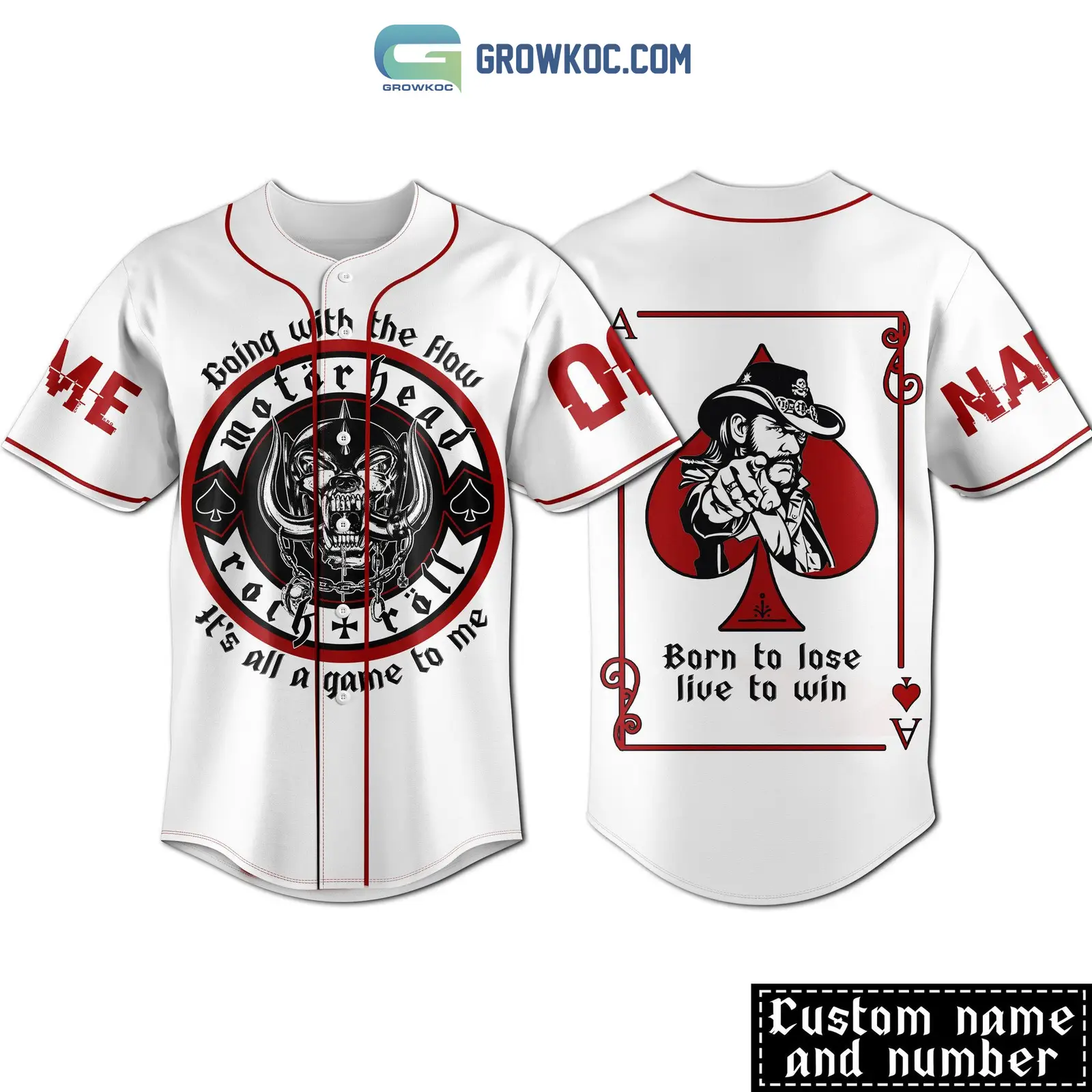 Motor Head Rock N' Roll Going With The Flow It's All A Game To Me Personalized Baseball Jersey
