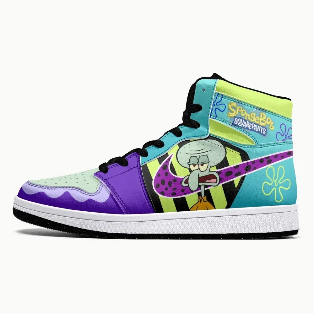 Mr. Squidward Q Tentacles Spongebob JD1 High Top Shoes