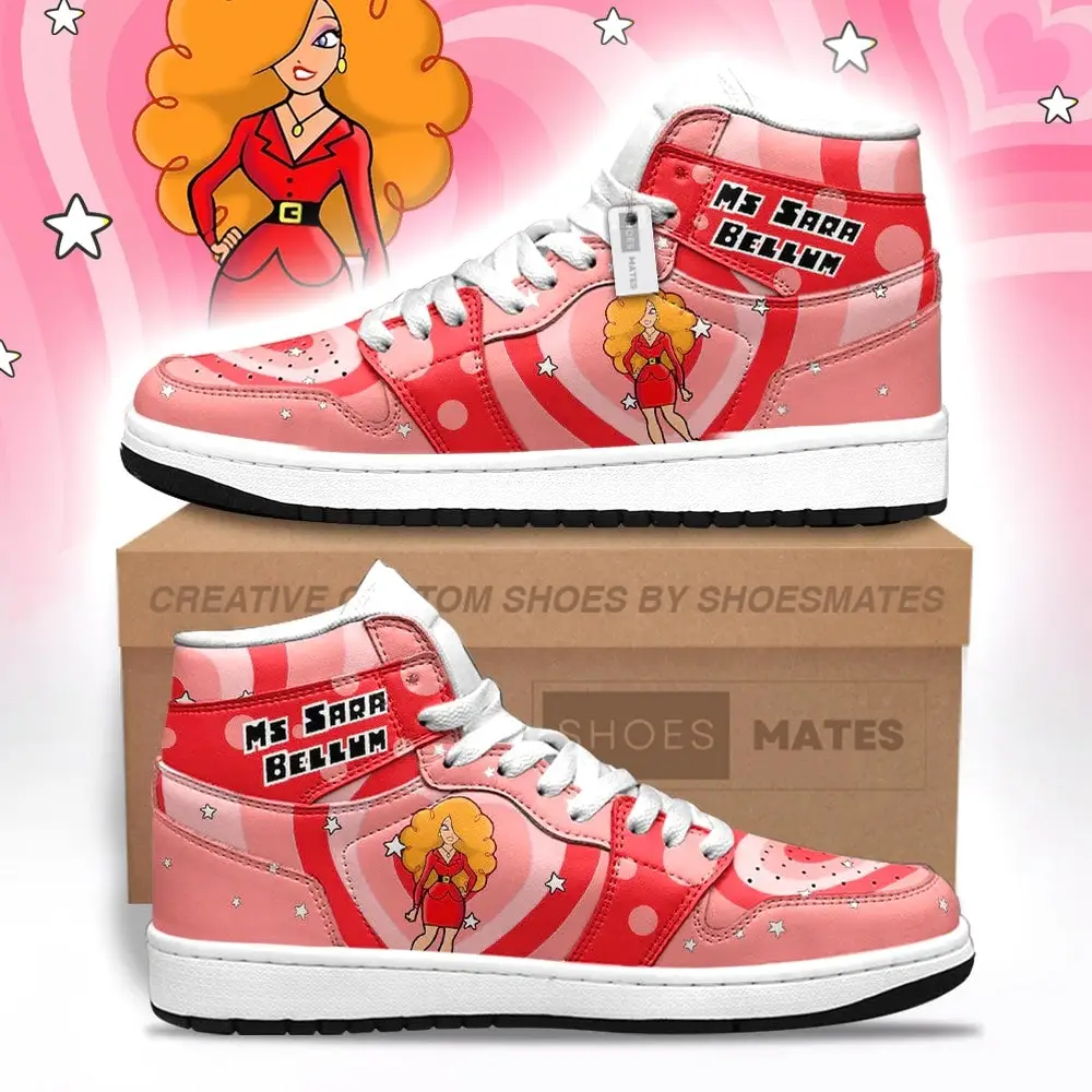 Ms. Sara Bellum The Powerpuff Girls AJ1 High Top Shoes Ms. Sara Bellum The Powerpuff Girls AJ1 High Top Shoes - Image 1